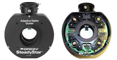 The SteadyStar unit (left). With cover removed to show the inside components (right).