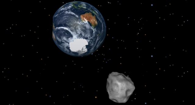Artist Visualization of Asteroid Slipping Past Earth - Photo Credit: NASA