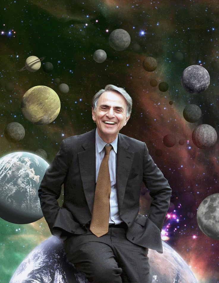 The late Carl Sagan, on top of the world. Credit: NASA/Cosmos Studios 