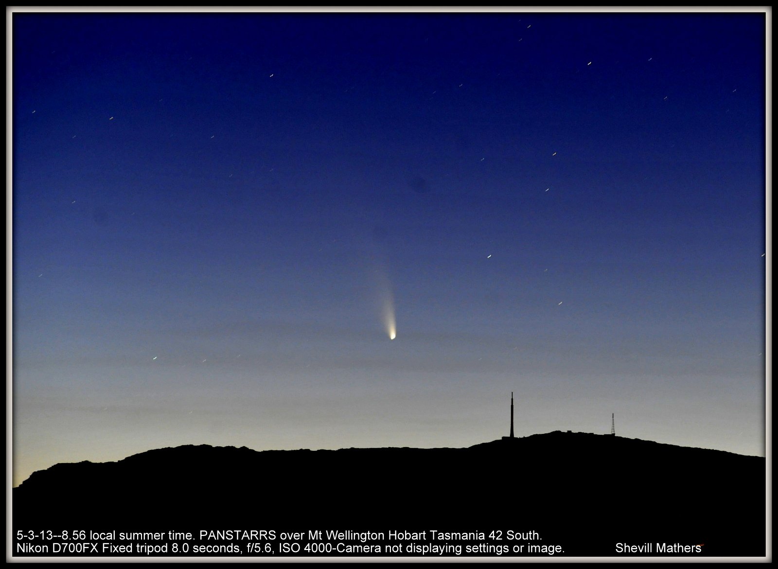 Comet PANSTARRS Courtesy of Shevill Mathers March 5, 2013