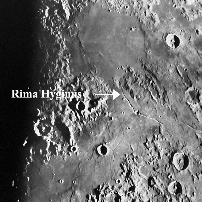 Rima Hyginus area is a favorite target.