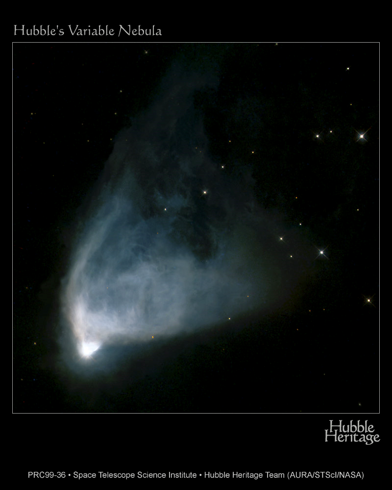 9th magnitude Hubble's Variable Nebula