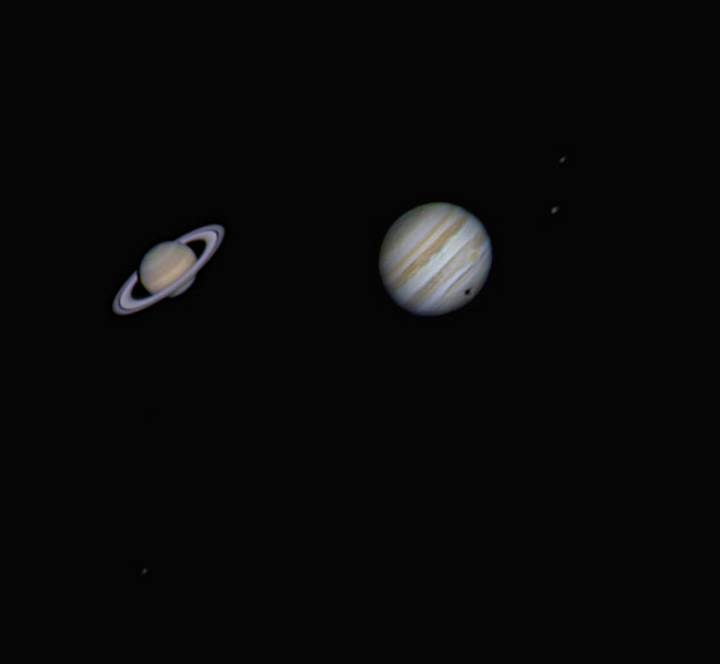 Jupiter and Saturn with Ganymede shadow transit