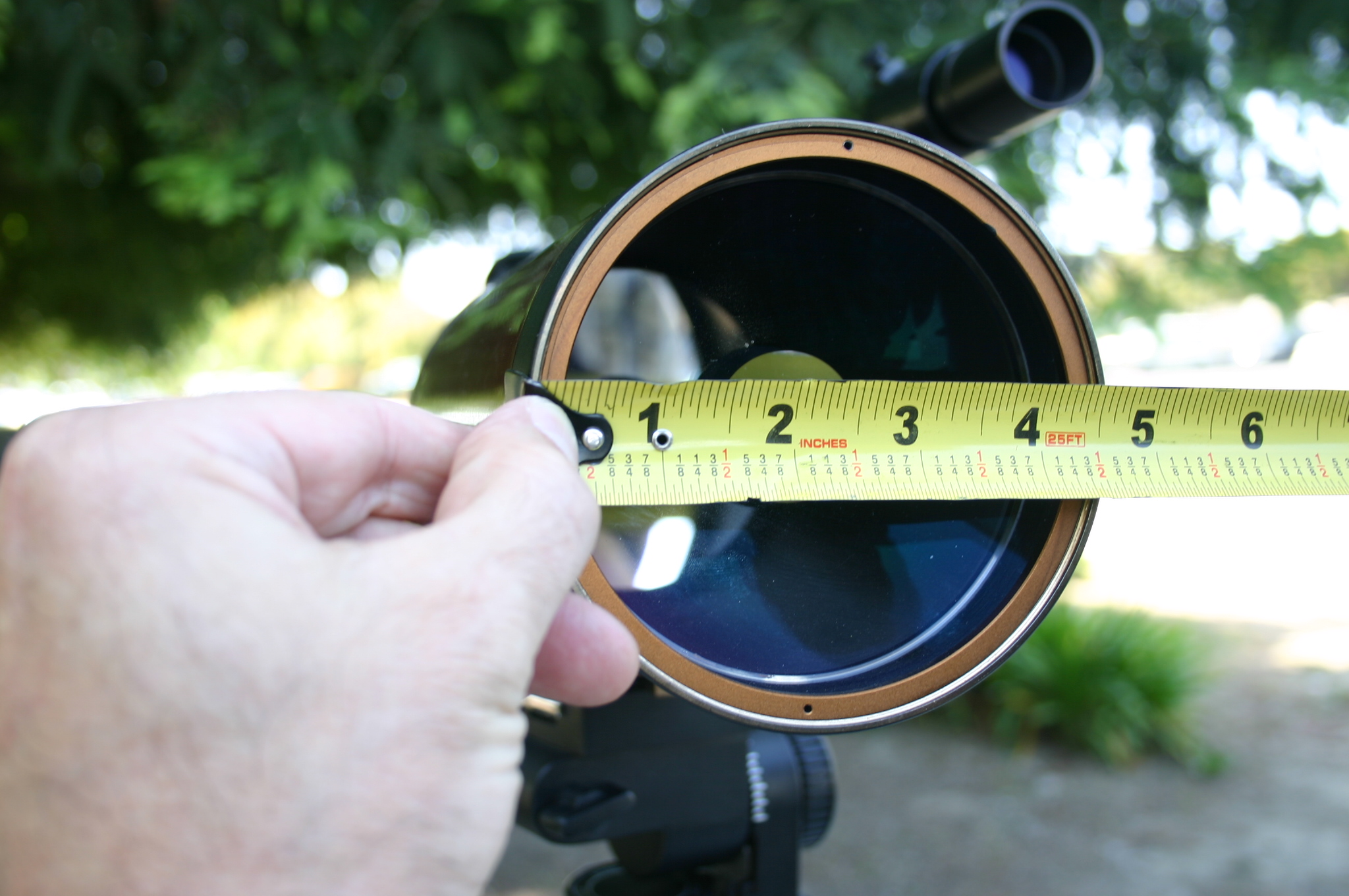 Measure the maximum outside (OD) of the front end of your binocular