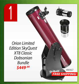 #1: FREE SHIPPING - Orion Limited Edition SkyQuest XT8 Classic Dobsonian Bundle (#8967) - $449.99